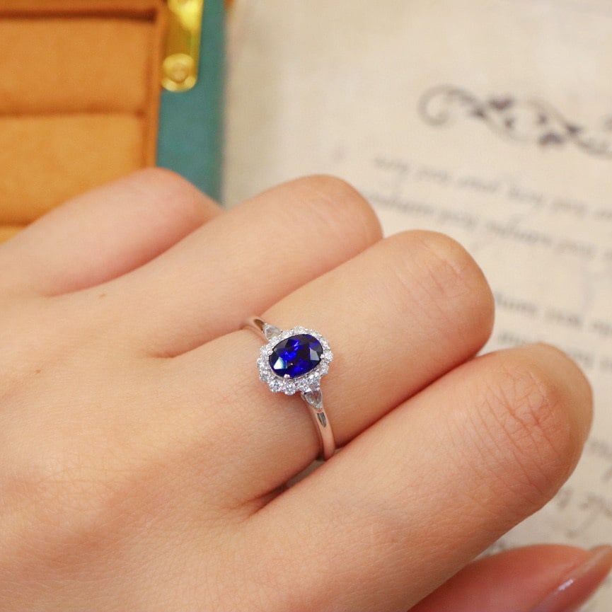 14k Gold 1.07 Ctw Natural Sapphire & Diamond Ring - 5