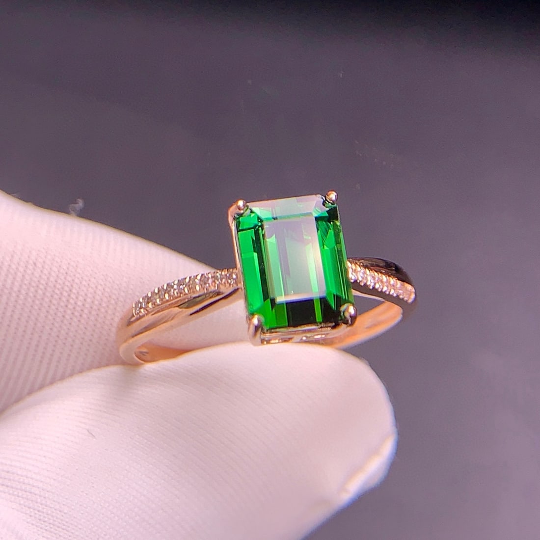 14k Gold 2.07 Ct Natural Tourmaline & Diamond Ring - 5