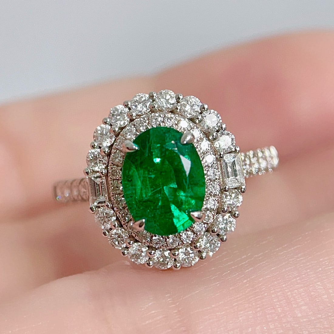 14k Gold 1.96 Ctw Vivid Green Natural Emerald & Diamond Ring/pendant( Without Chain ) - 5