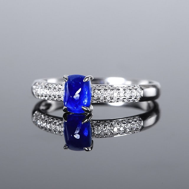 14k Gold 0.99 Ctw Natural Sapphire & Diamond Ring - 2