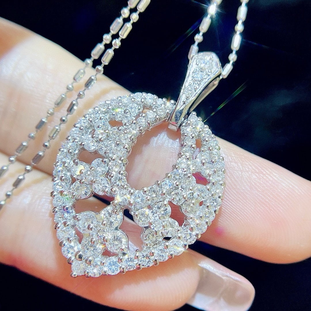 14k Gold 2.06 Ct Natural H Diamond Necklace - 3