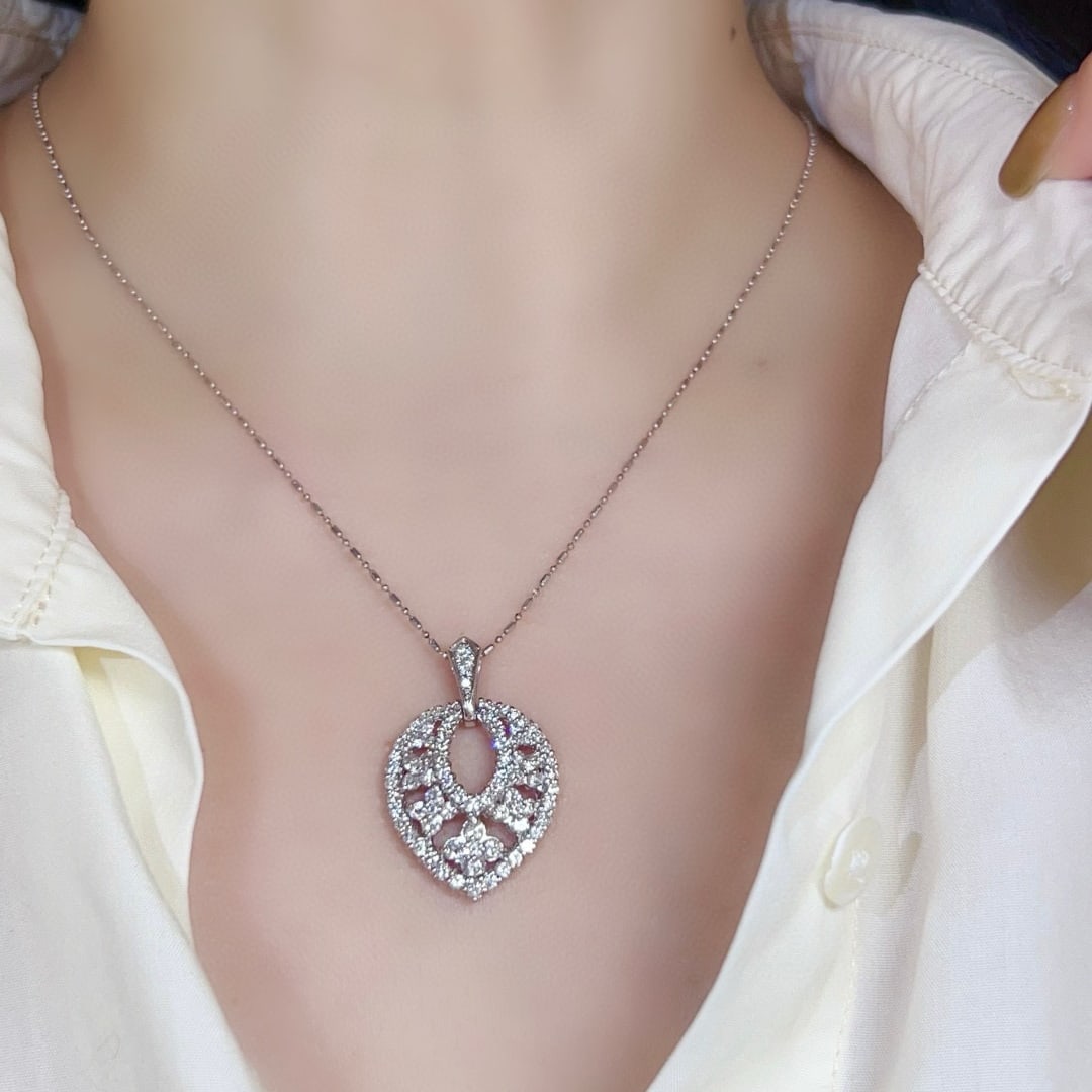 14k Gold 2.06 Ct Natural H Diamond Necklace - 7