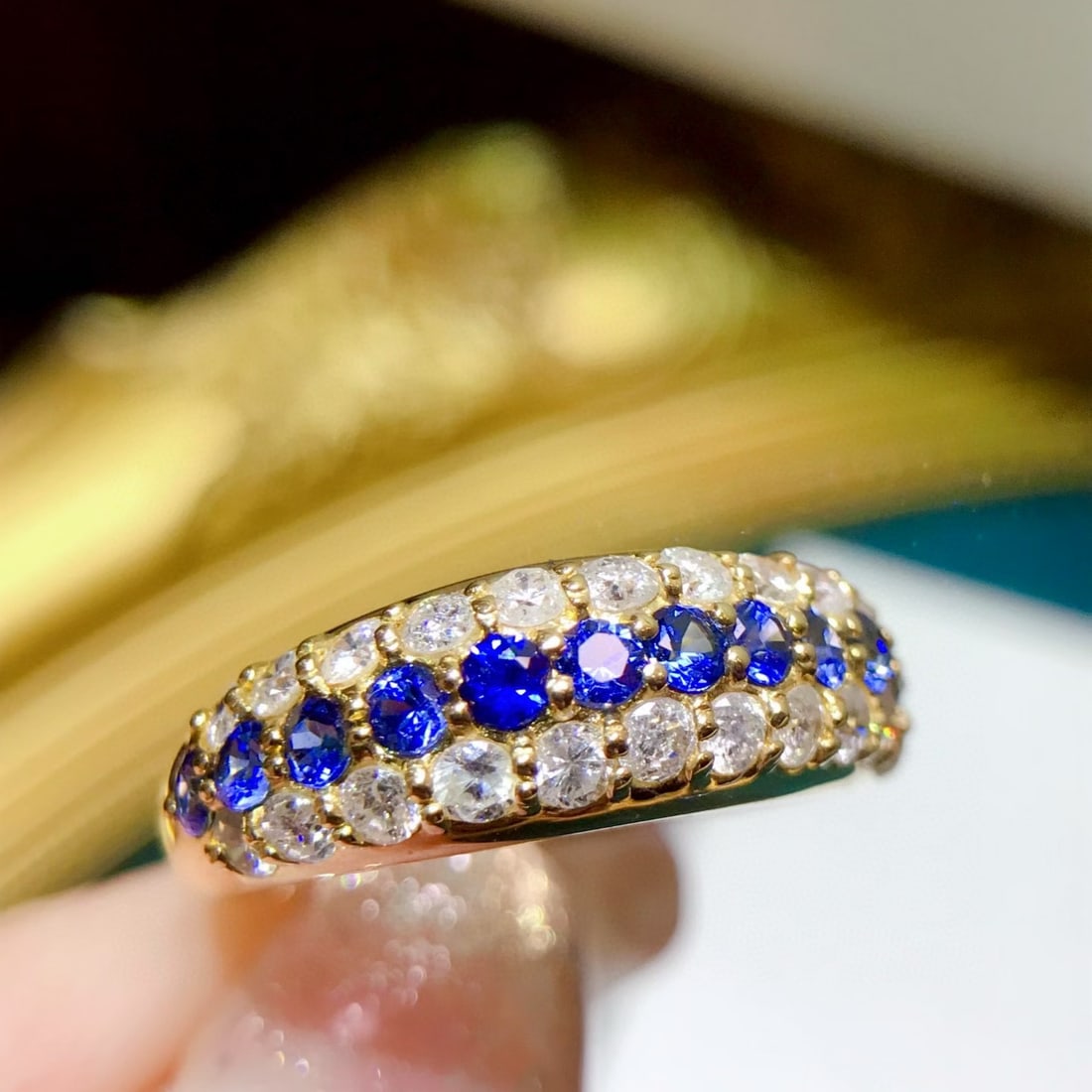 14k Gold 1.31 Ctw Natural Sapphire & Diamond Ring - 2