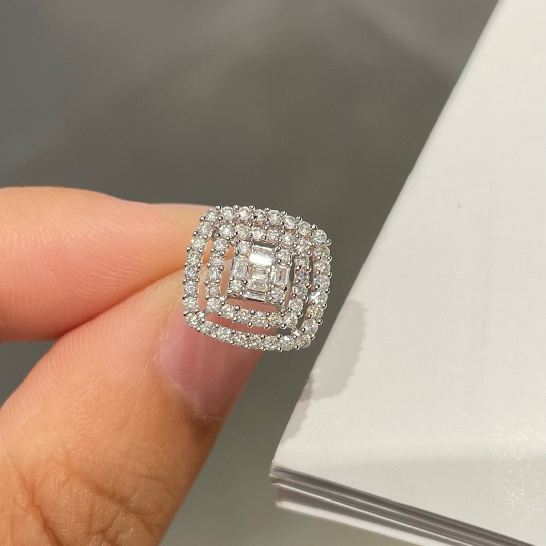 14k Gold 0.72 Ct Natural H Diamond Earrings - 3