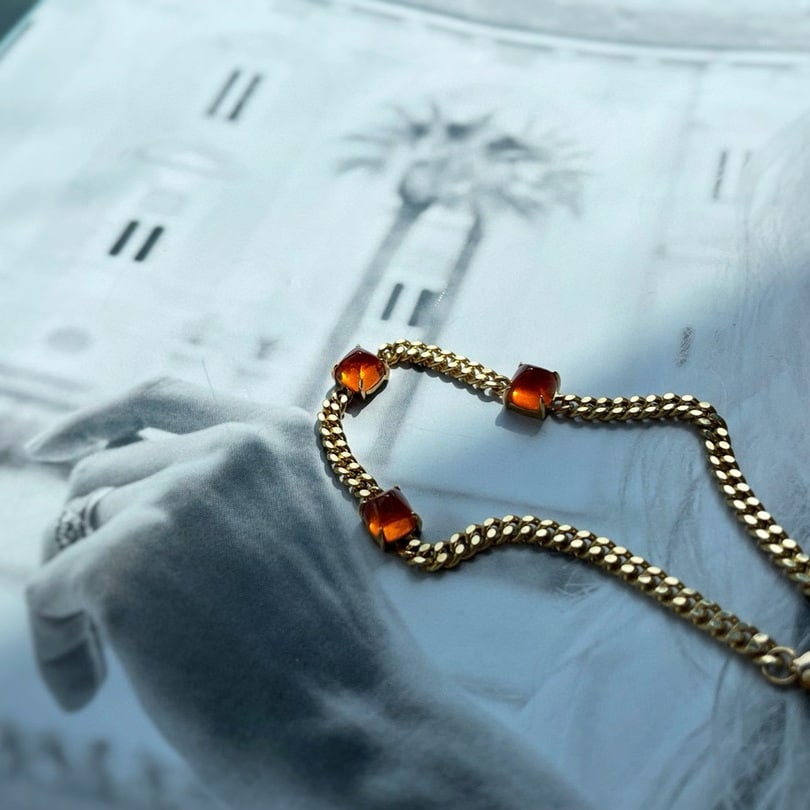 14k Gold 4.5 Ct Natural Spessartine Bracelet - 3