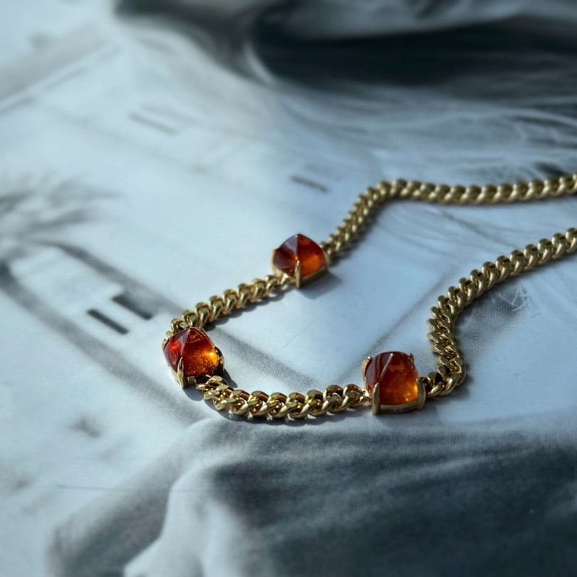 14k Gold 4.5 Ct Natural Spessartine Bracelet - 4