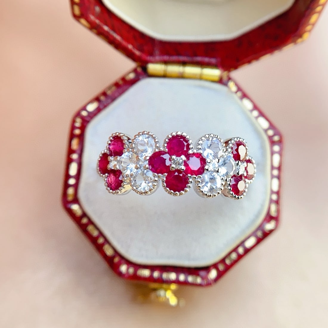 14k Gold 1.30 Ct Natural Ruby & Diamond Ring - 2