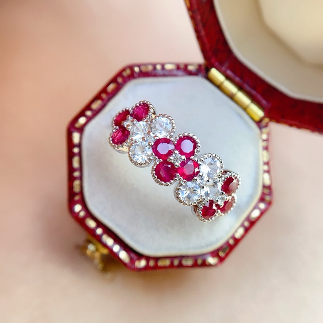 14k Gold 1.30 Ct Natural Ruby & Diamond Ring - 3