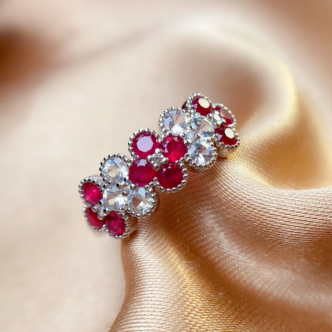 14k Gold 1.30 Ct Natural Ruby & Diamond Ring - 5