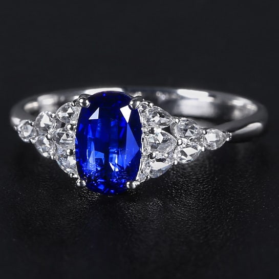14k Gold 1.20 Ct Natural Sapphire & Diamond Ring - 2