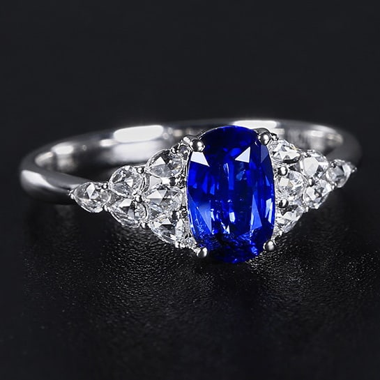 14k Gold 1.20 Ct Natural Sapphire & Diamond Ring - 3