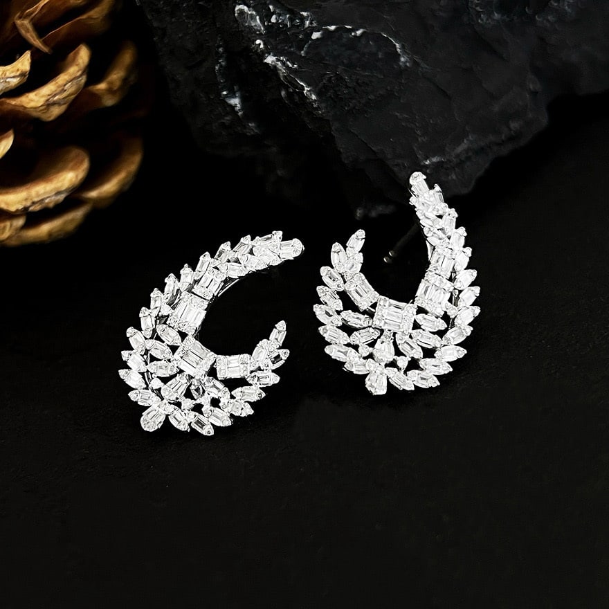 14k Gold 0.9 Ct Natural H Diamond Earrings - 3