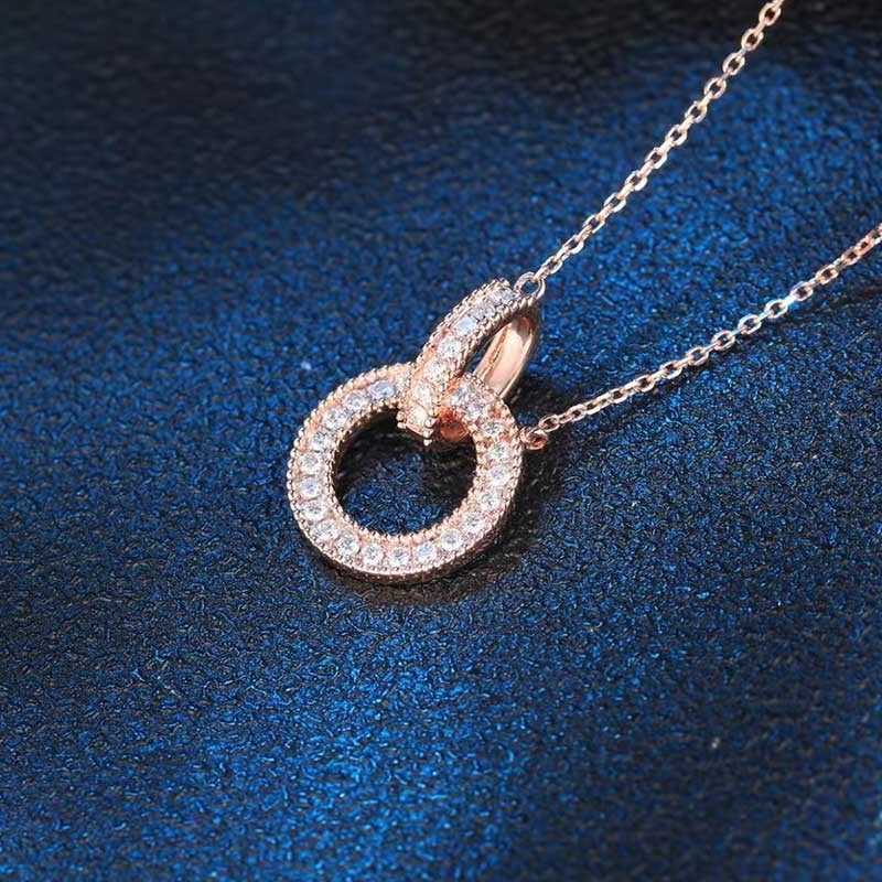 14k Gold 0.27 Ct Natural H Diamond Necklace - 2