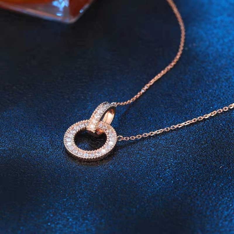 14k Gold 0.27 Ct Natural H Diamond Necklace - 4