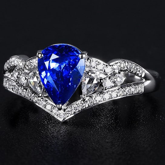 14k Gold 1.56 Ctw Natural Sapphire & Diamond Ring - 2