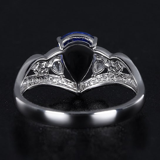 14k Gold 1.56 Ctw Natural Sapphire & Diamond Ring - 4