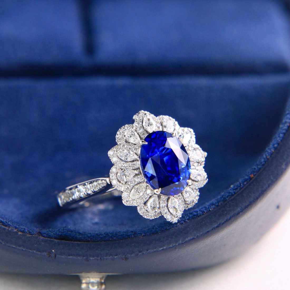 14k Gold 2.97 Ctw Natural Sapphire & Diamond Ring/pendant( Without Chain ) - 2