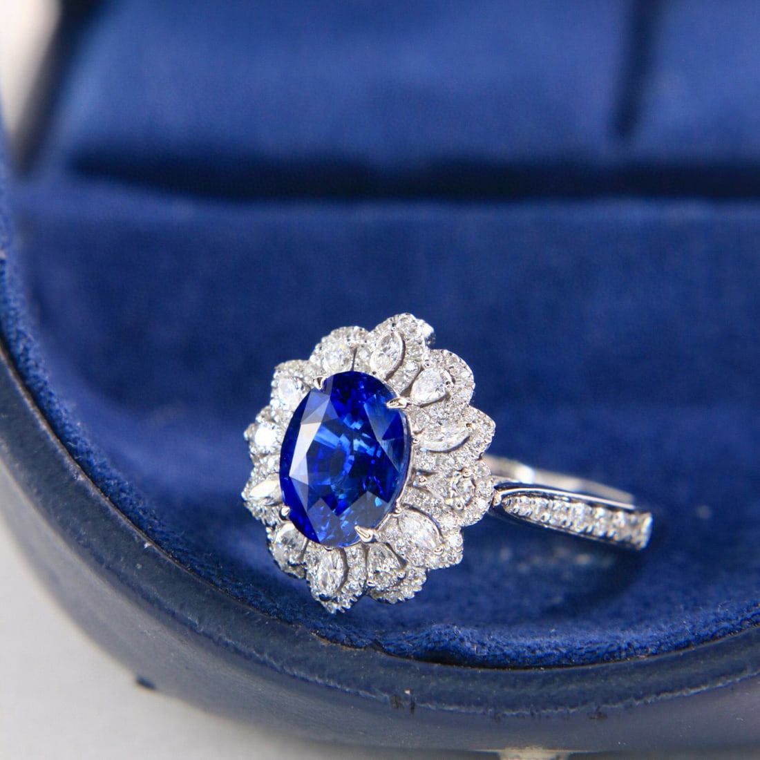 14k Gold 2.97 Ctw Natural Sapphire & Diamond Ring/pendant( Without Chain ) - 3