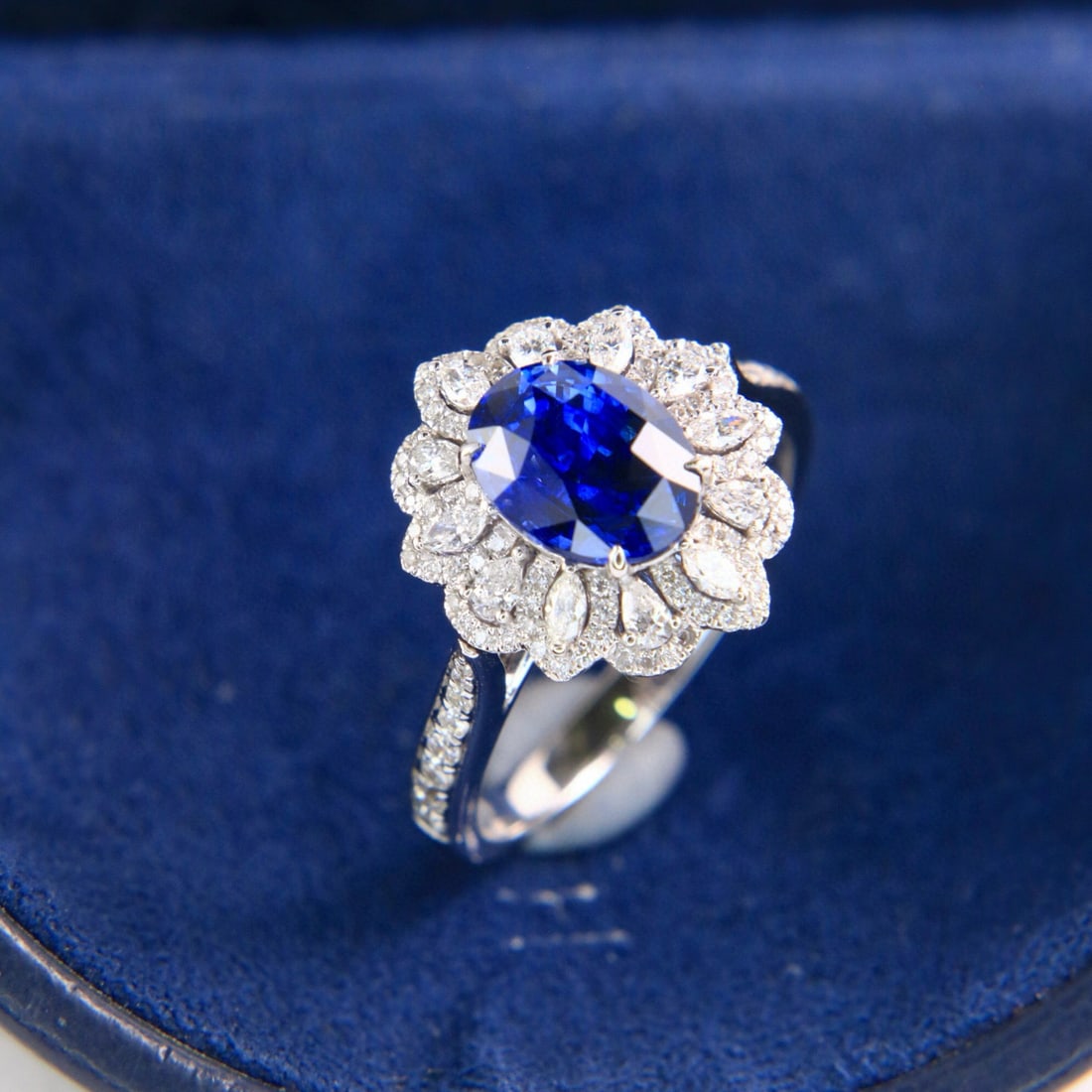 14k Gold 2.97 Ctw Natural Sapphire & Diamond Ring/pendant( Without Chain ) - 5