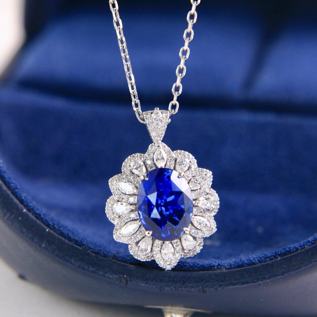 14k Gold 2.97 Ctw Natural Sapphire & Diamond Ring/pendant( Without Chain ) - 6