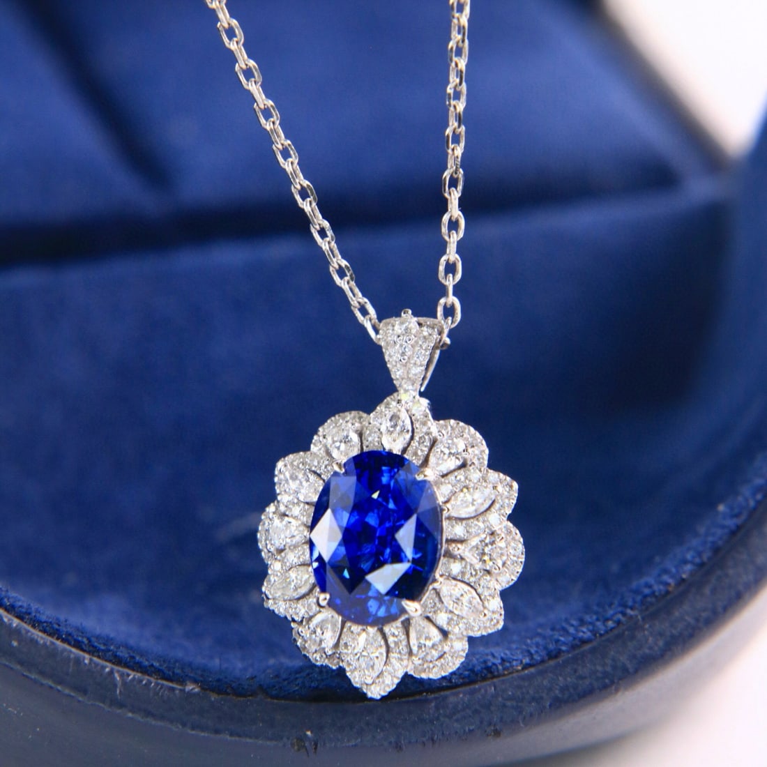14k Gold 2.97 Ctw Natural Sapphire & Diamond Ring/pendant( Without Chain ) - 7