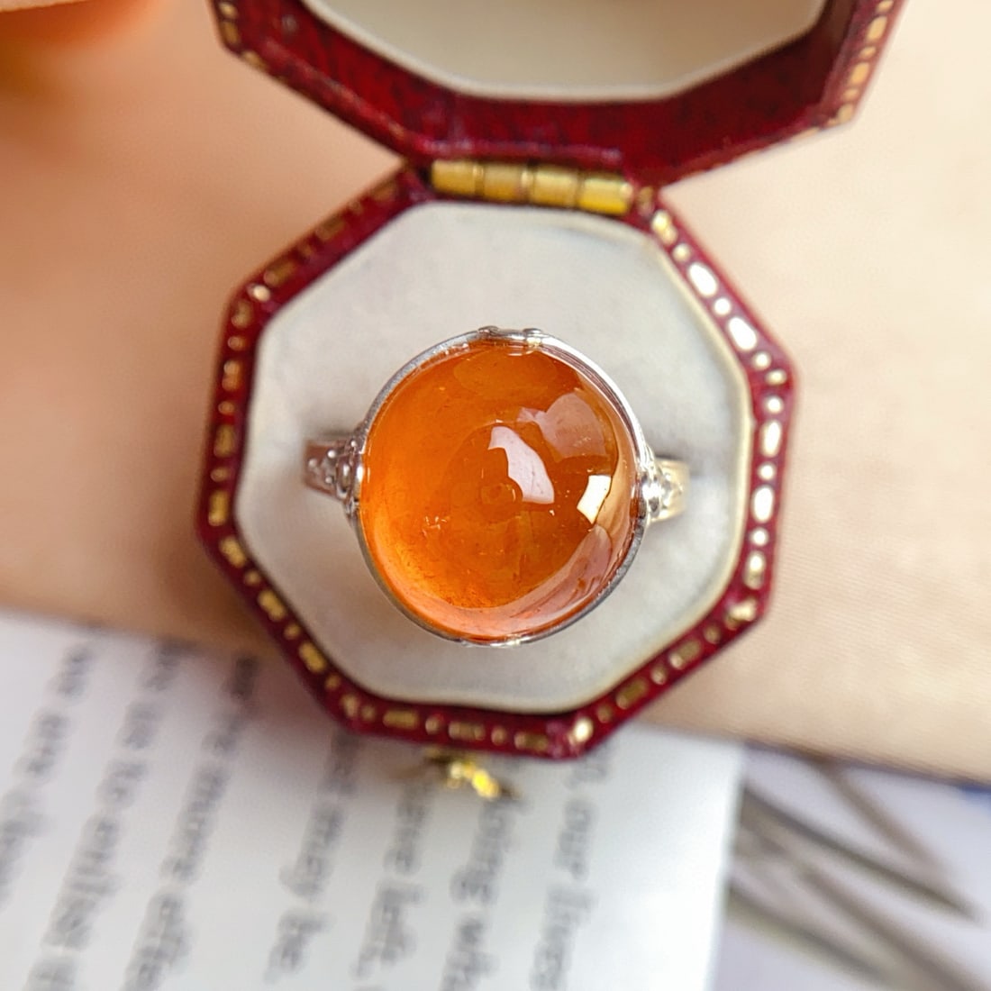 14k Gold 13.50 Ct Natural Spessartine & Tsavorite Ring - 3