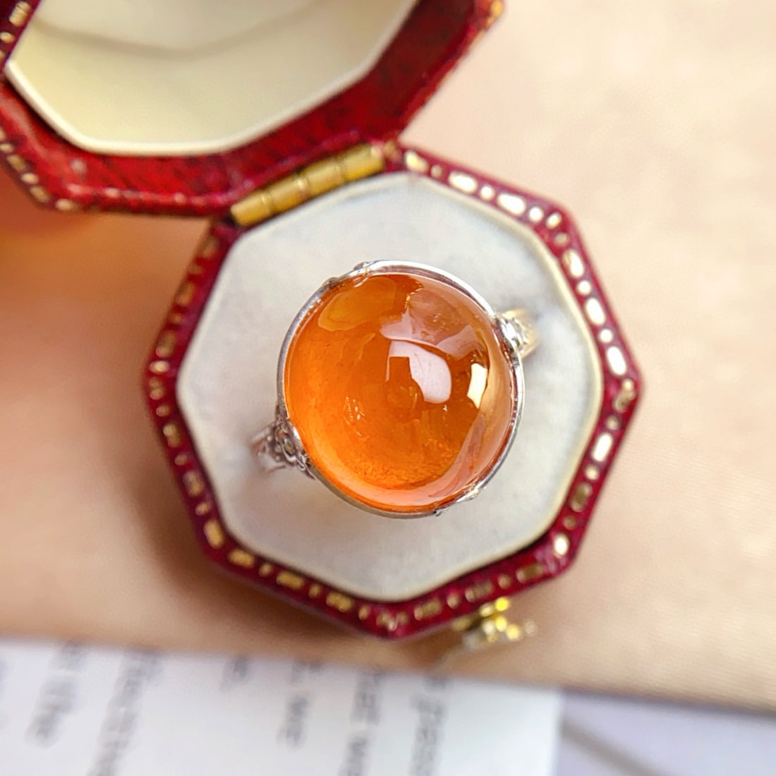 14k Gold 13.50 Ct Natural Spessartine & Tsavorite Ring - 4