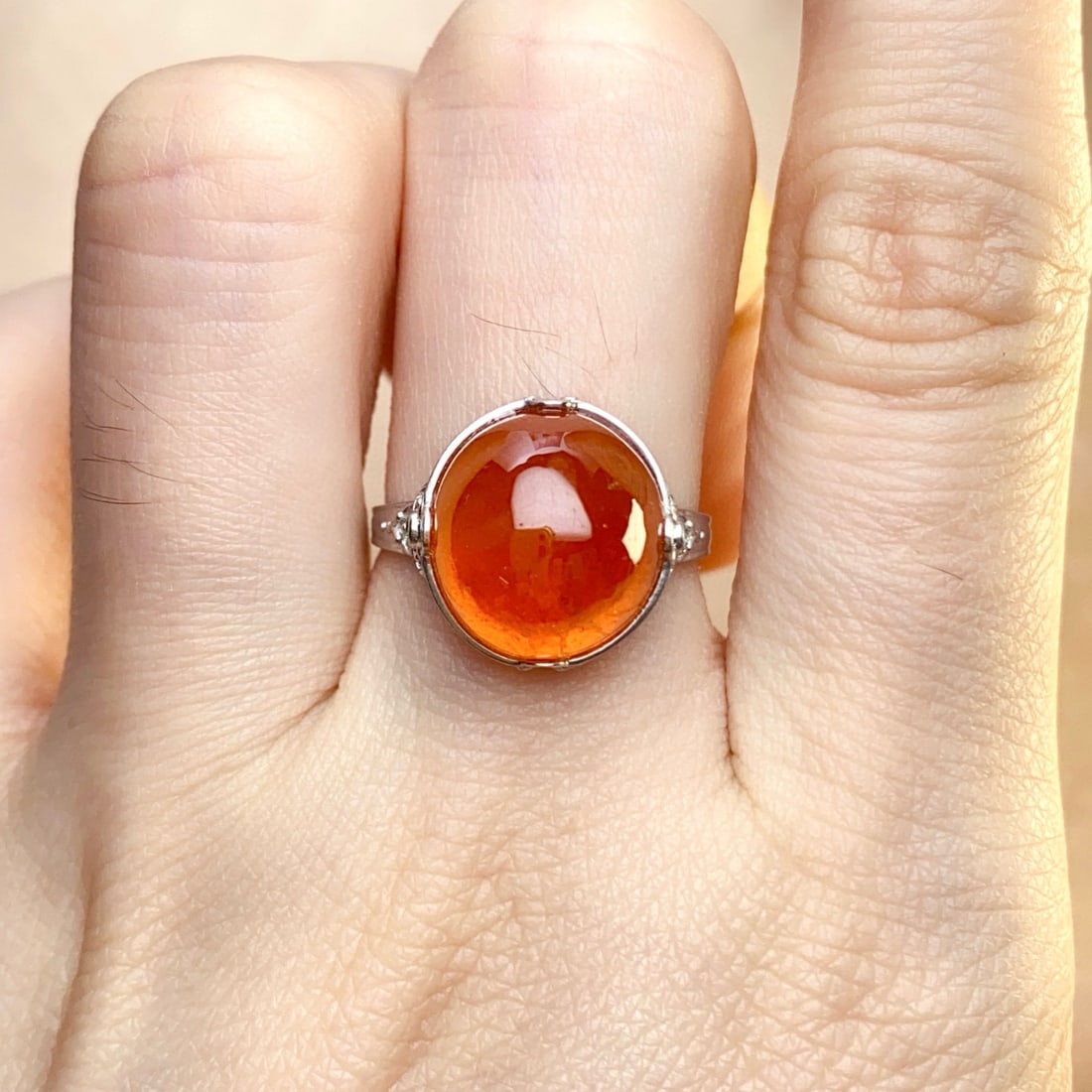 14k Gold 13.50 Ct Natural Spessartine & Tsavorite Ring - 6
