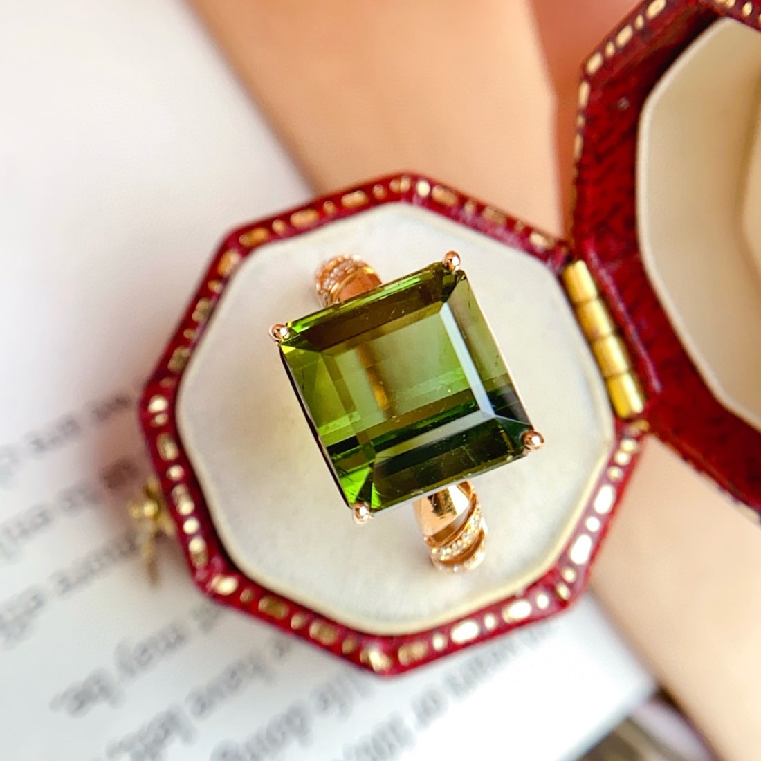 14k Gold 8.25 Ct Natural Tourmaline & Diamond Ring - 3