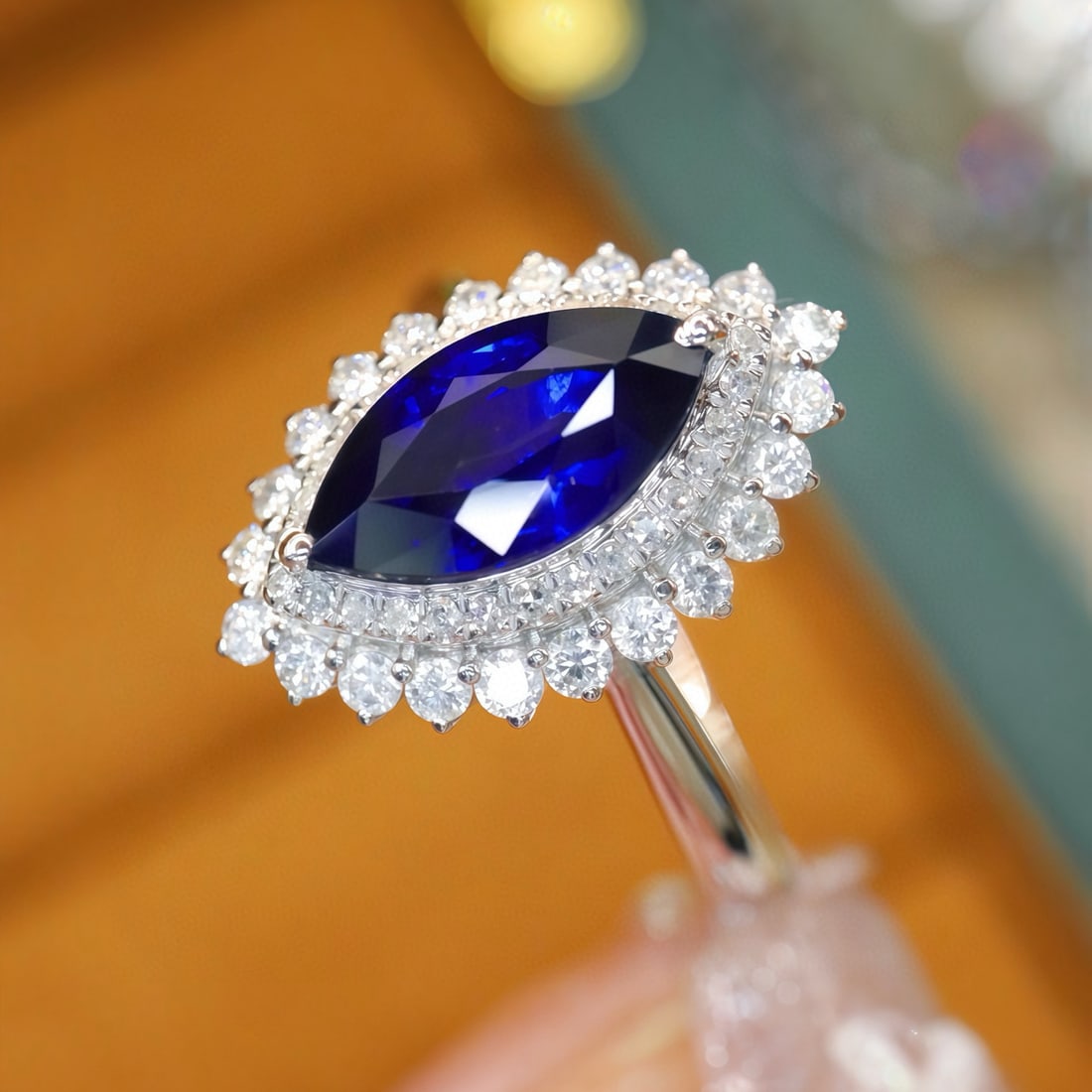 14k Gold 1.99 Ctw Natural Sapphire & Diamond Ring - 3