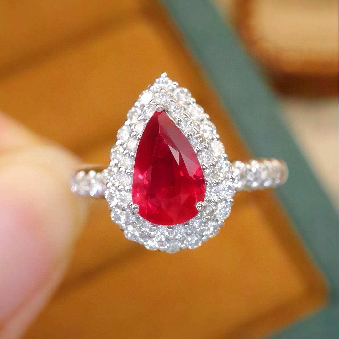 14k Gold 2.19 Ctw Natural Ruby & Diamond Ring/pendant( Without Chain ): Ref:231066267 // gold content:14k gold // ring size:7. 25us // // main gemstone:ruby // shape:pear // carat weight:1. 53ct // color:red // treatment:natural // // adjacent gemstone 2 : diamond //
