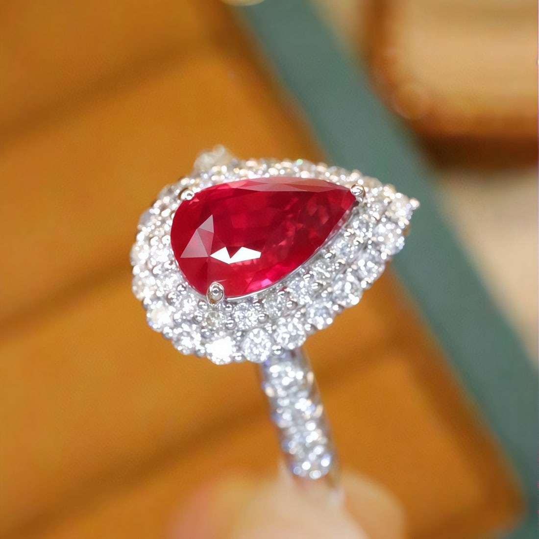 14k Gold 2.19 Ctw Natural Ruby & Diamond Ring/pendant( Without Chain ) - 2