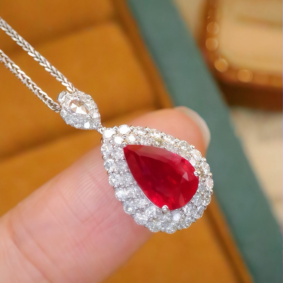14k Gold 2.19 Ctw Natural Ruby & Diamond Ring/pendant( Without Chain ) - 4