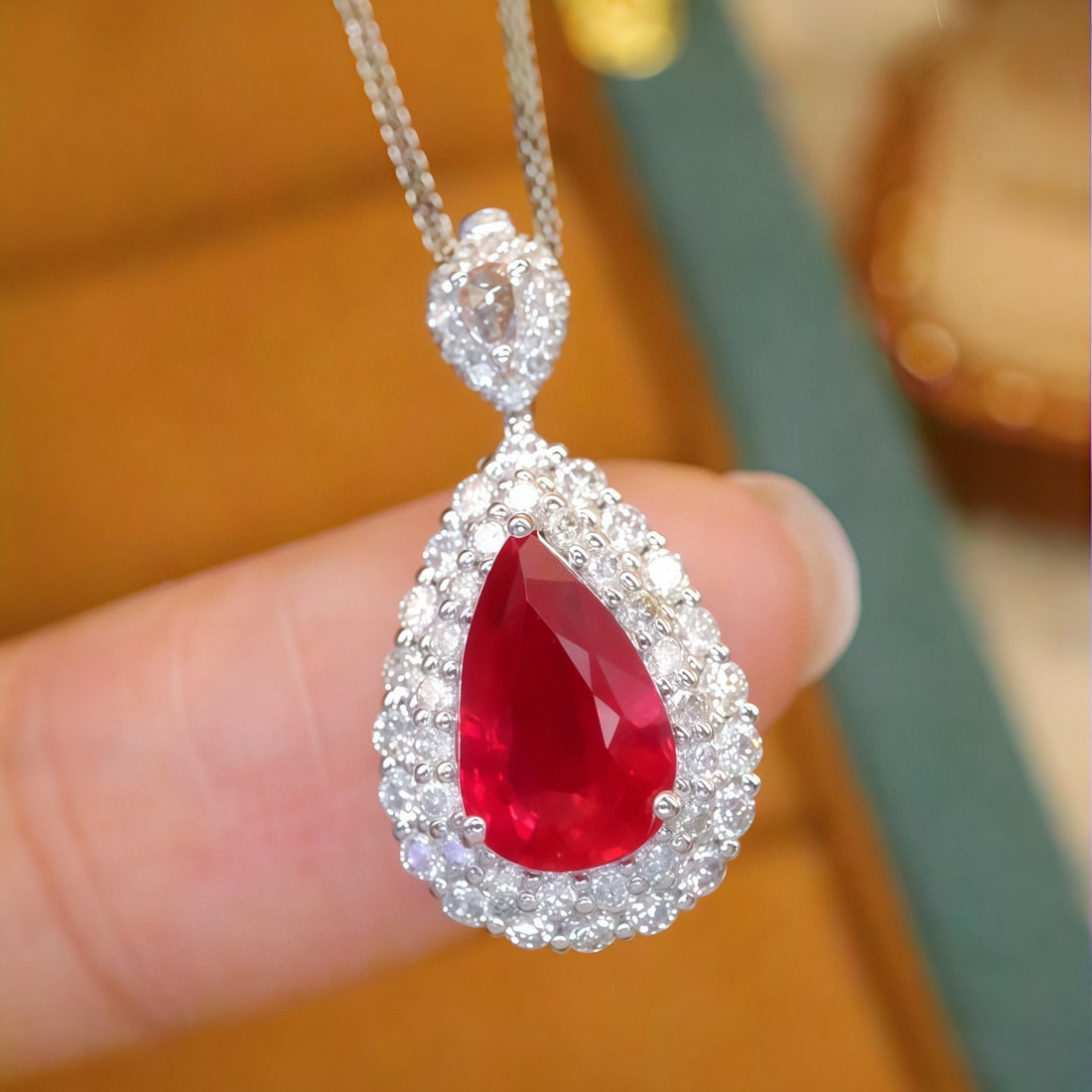 14k Gold 2.19 Ctw Natural Ruby & Diamond Ring/pendant( Without Chain ) - 5