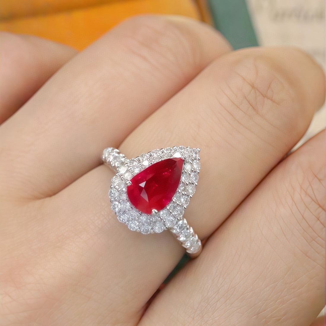 14k Gold 2.19 Ctw Natural Ruby & Diamond Ring/pendant( Without Chain ) - 7
