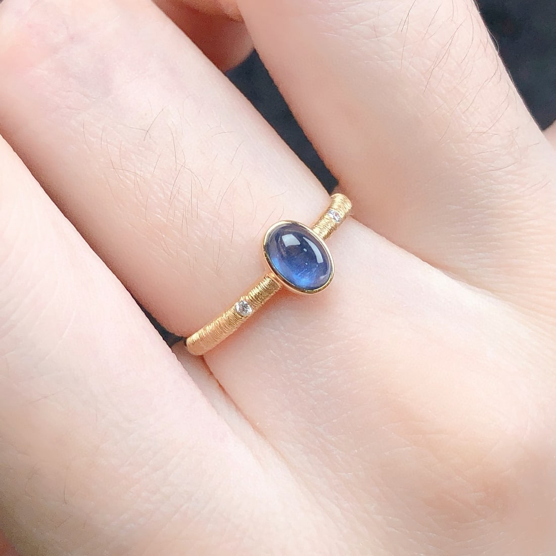 14k Gold 0.75 Ctw Natural Sapphire & Diamond Ring - 8