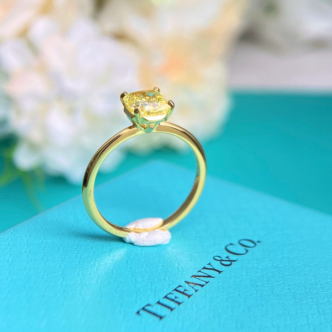 14k Gold 1.09 Ct Natural Yellow Diamond Ring - 3
