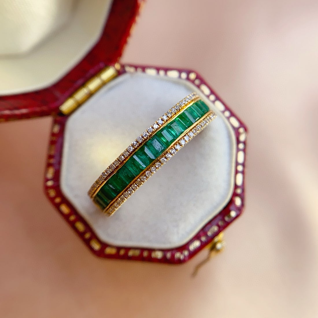 14k Gold 1.65 Ct Natural Emerald & Diamond Ring - 5