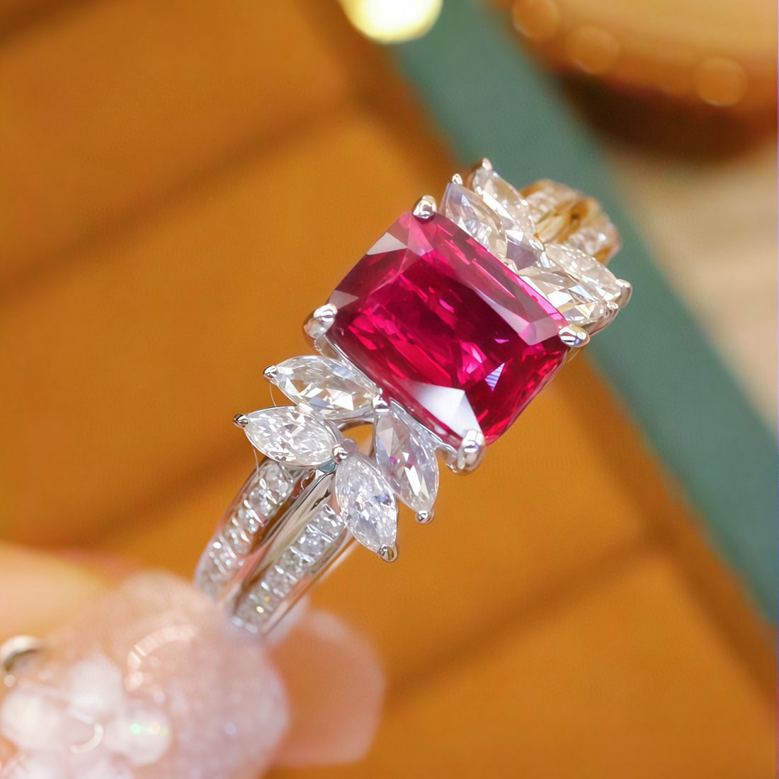 14k Gold 1.32 Ctw Natural Ruby & Diamond Ring - 2