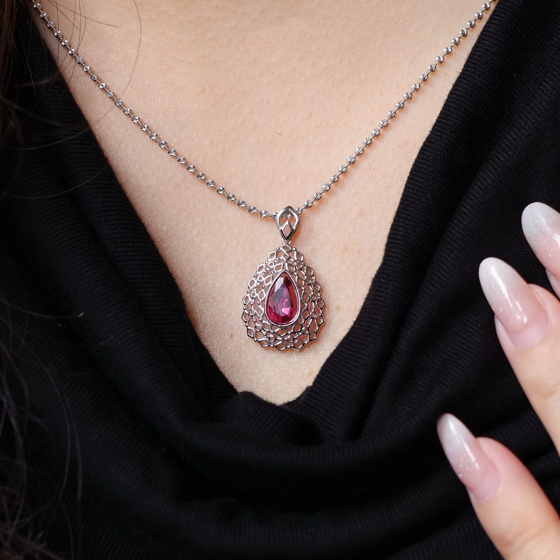 14k Gold 1.5 Ct Natural Tourmaline Pendant( Without Chain ) - 8