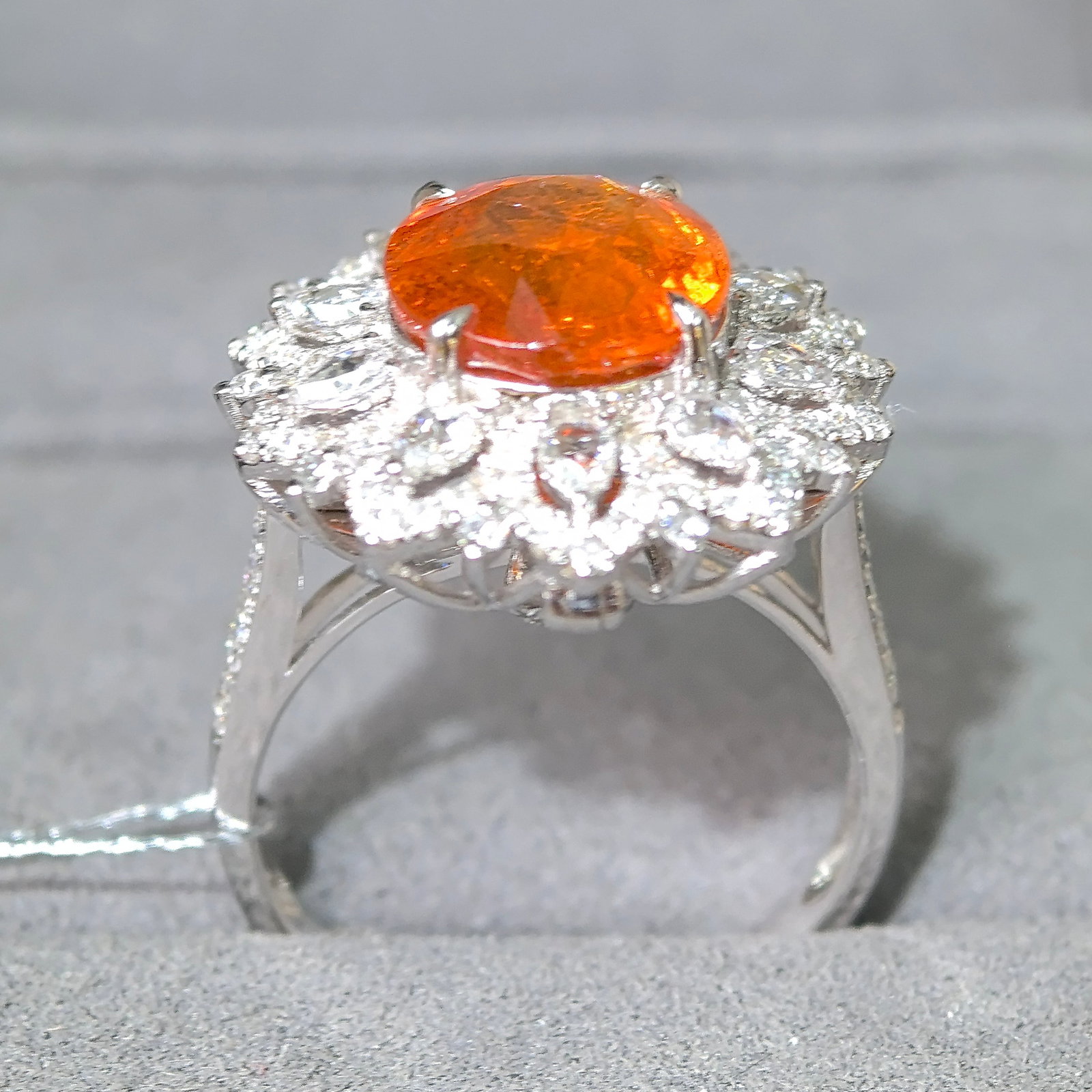 14k Gold 6.36 Ctw Natural Spessartine & Diamond Ring/pendant( Without Chain ) - 8