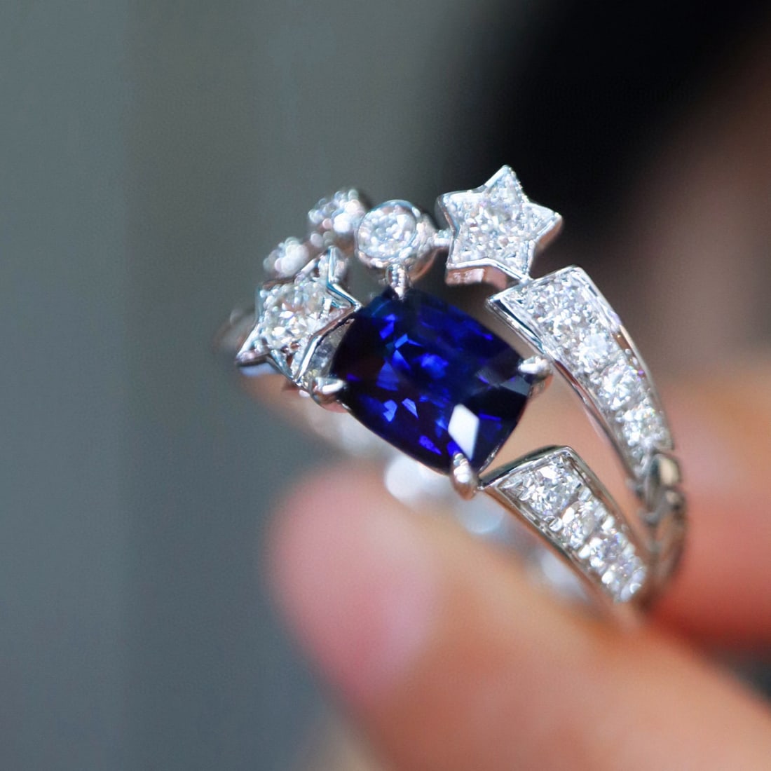 14k Gold 1.29 Ctw Natural Sapphire & Diamond Ring - 2