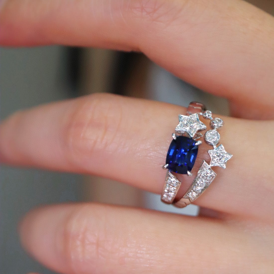 14k Gold 1.29 Ctw Natural Sapphire & Diamond Ring - 3
