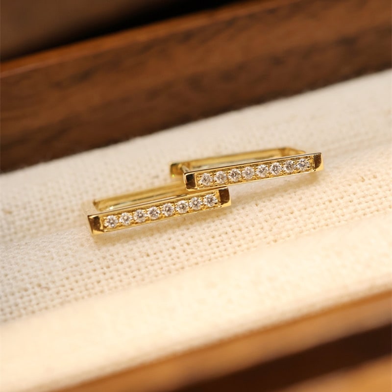 14k Gold 0.11 Ct Natural H Diamond Earrings - 3