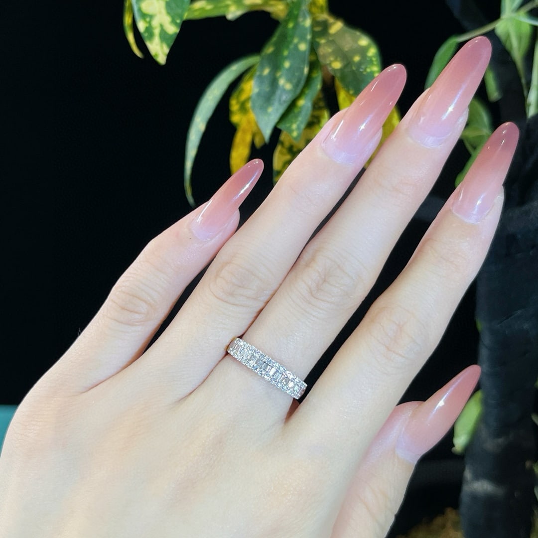 14k Gold 0.37 Ct Natural H Diamond Ring - 6