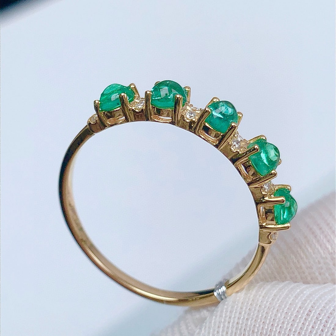 14k Gold 0.76 Ctw Natural Emerald & Diamond Ring - 3
