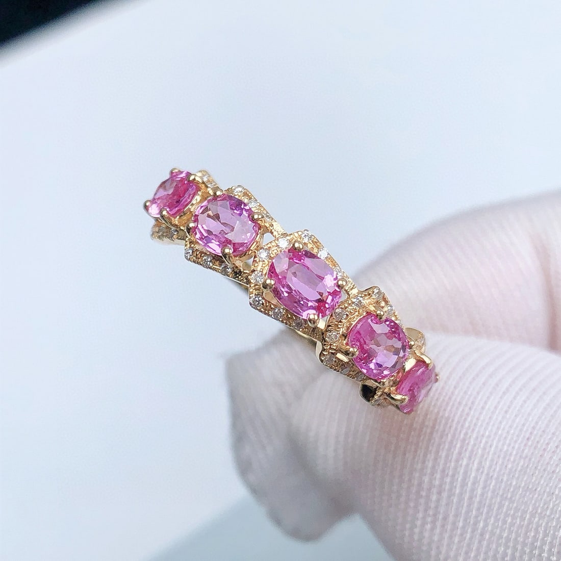 14k Gold 1.64 Ctw Natural Sapphire & Diamond Ring - 4