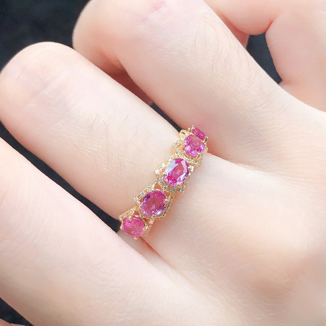 14k Gold 1.64 Ctw Natural Sapphire & Diamond Ring - 8