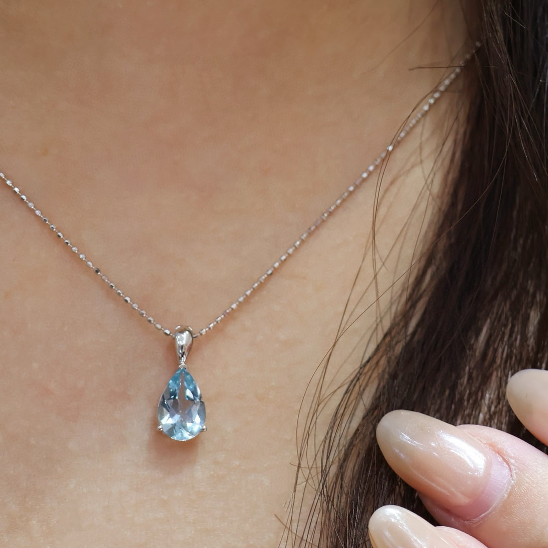14k Gold 1 Ct Natural Aquamarine Pendant( Without Chain ) - 6