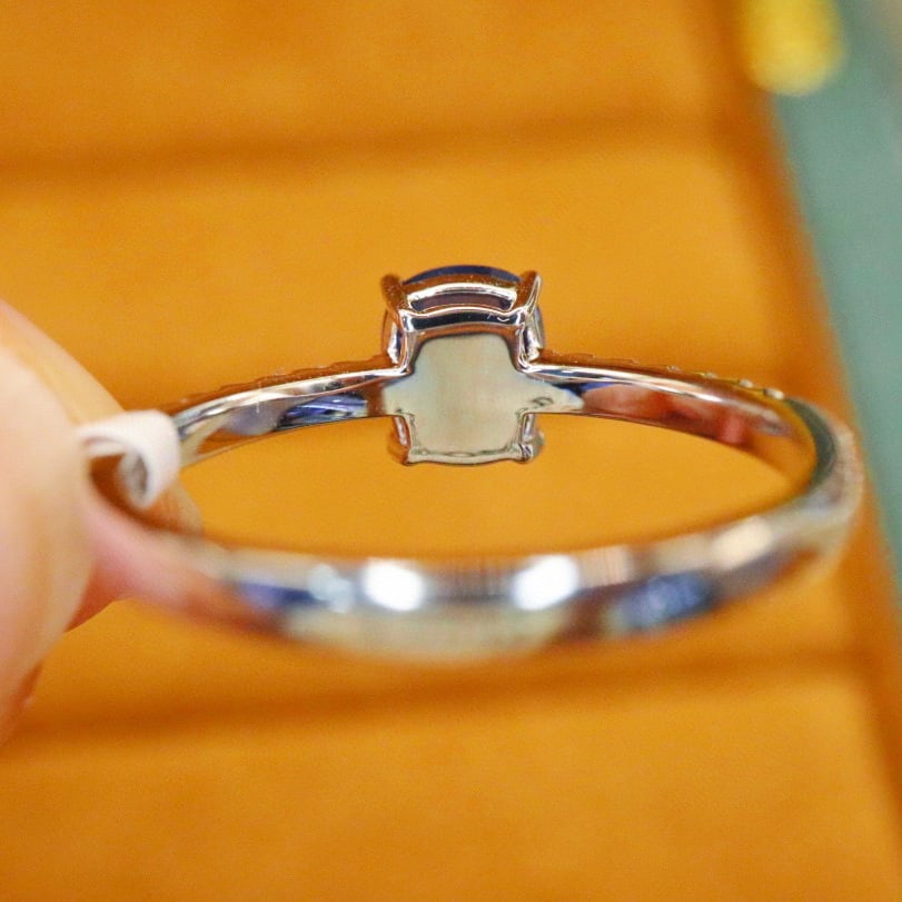 14k Gold 1.24 Ctw Natural Sapphire & Diamond Ring - 4